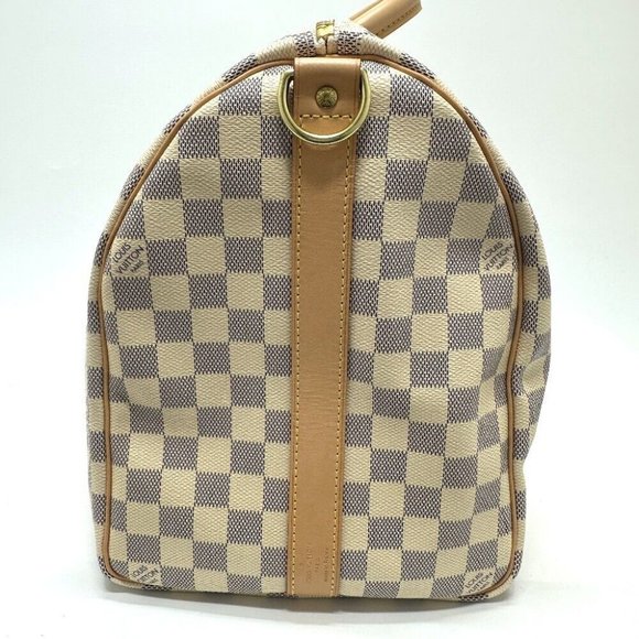 LOUIS VUITTON Damier Azur KeepallBandouliere 45 Duffle Bag Unused - Picture 10 of 16